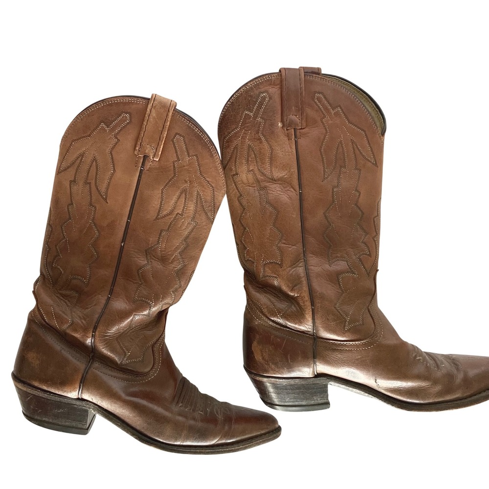 Dan Post Brown Leather Western Cowboy Boots Pointed Toe 153172 Mens 8.5 EW